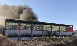 Gaziantep'te fabrika yangınına müdahale