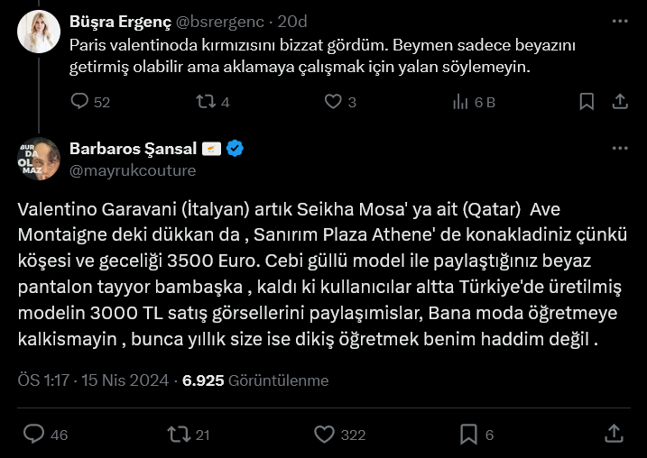 Şansal'ın X paylaşımı 2