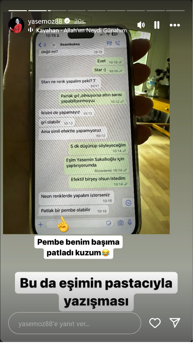 Sakallıoğlu'nun eşinin pastacı ile konuşması